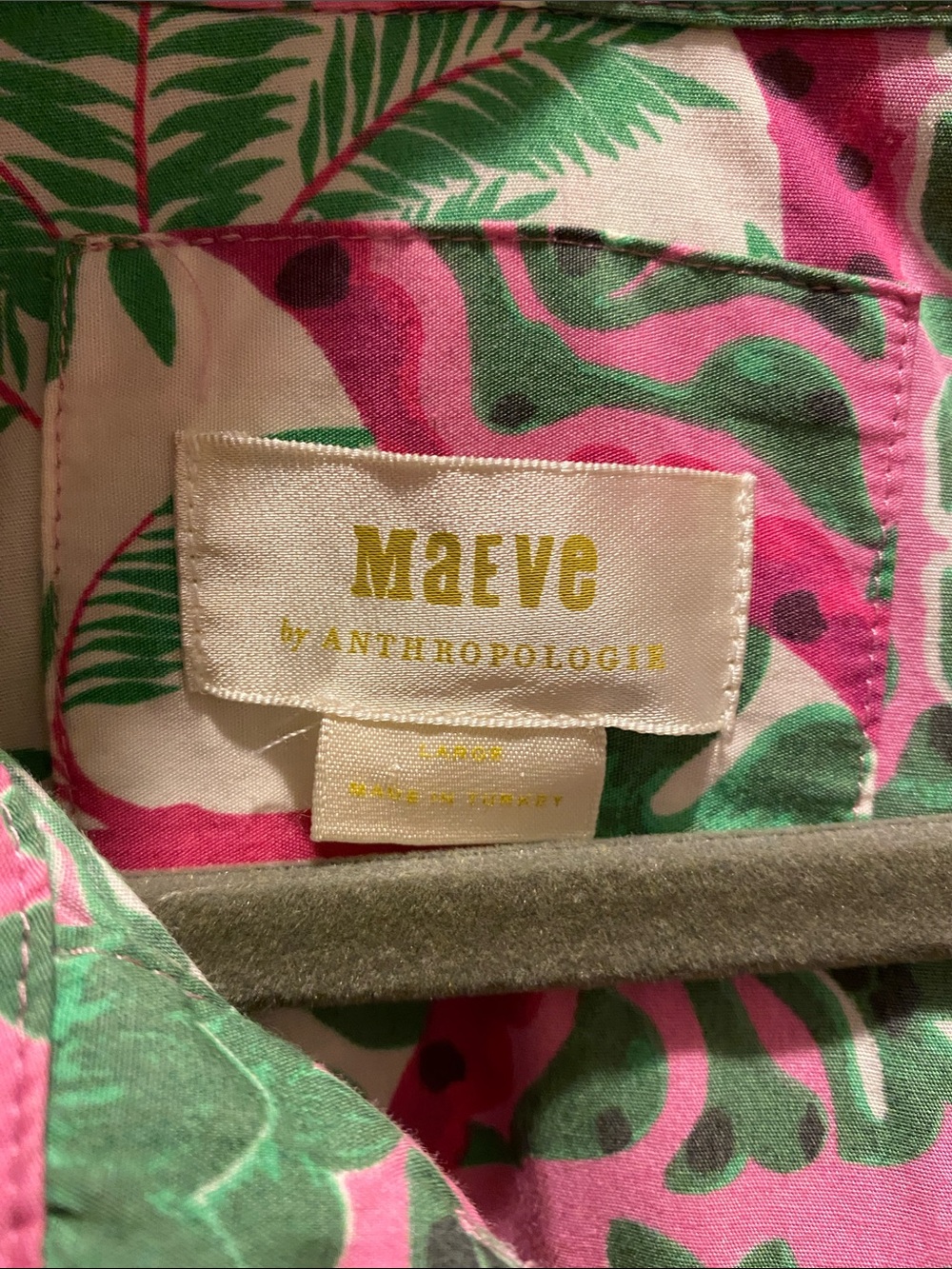 Anthropologie Pink and Green Patterned Tiered Midi Dress - Picture 2 of 5